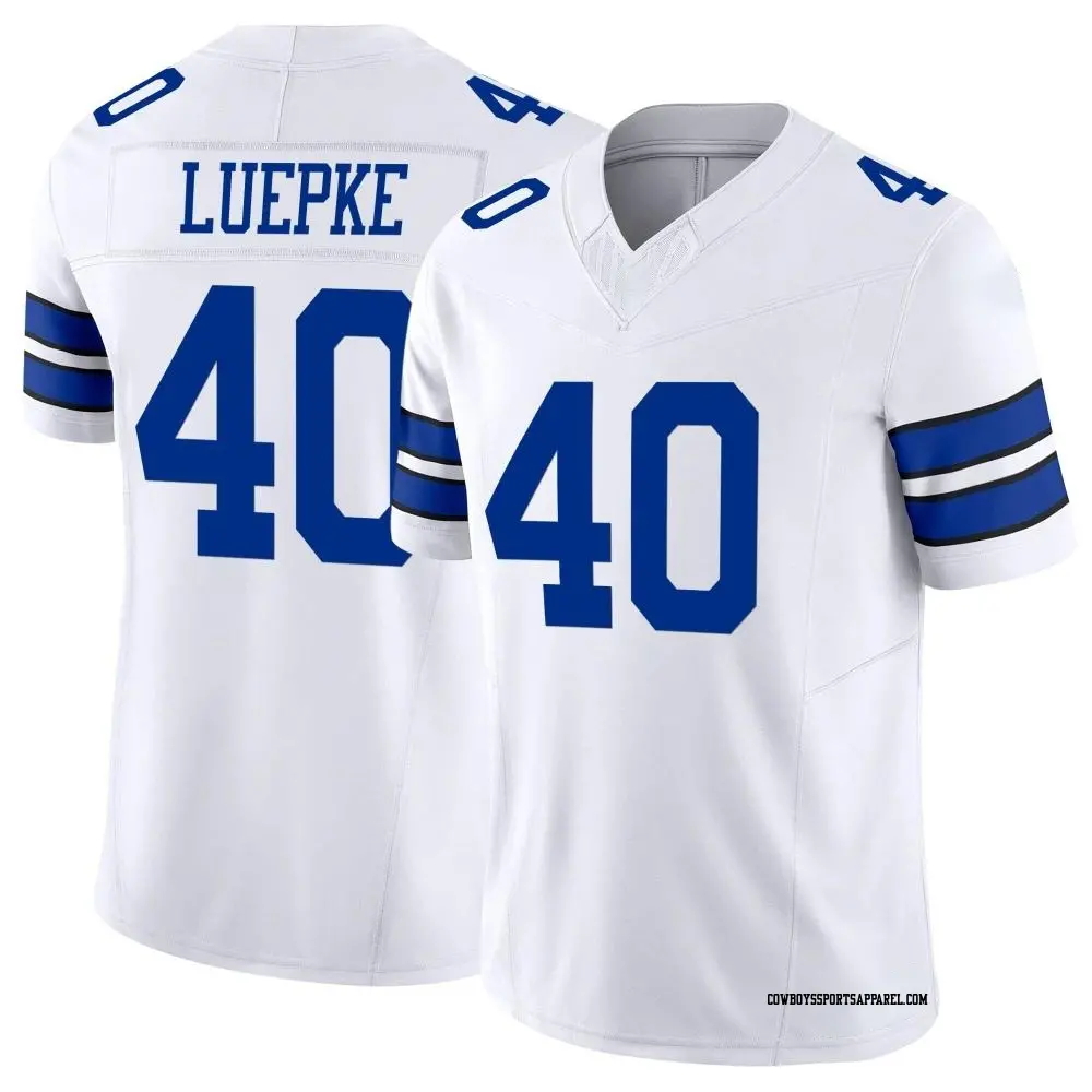 Limited White Youth Hunter Luepke Dallas Cowboys Vapor F.U.S.E. Jersey