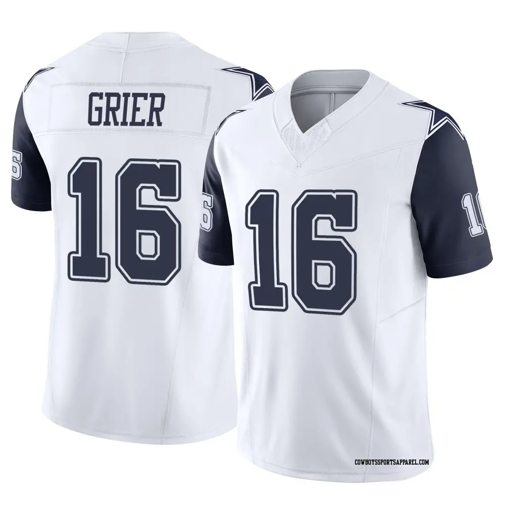 Limited White Youth Will Grier Dallas Cowboys 2nd Alternate Vapor F.U.S.E. Jersey